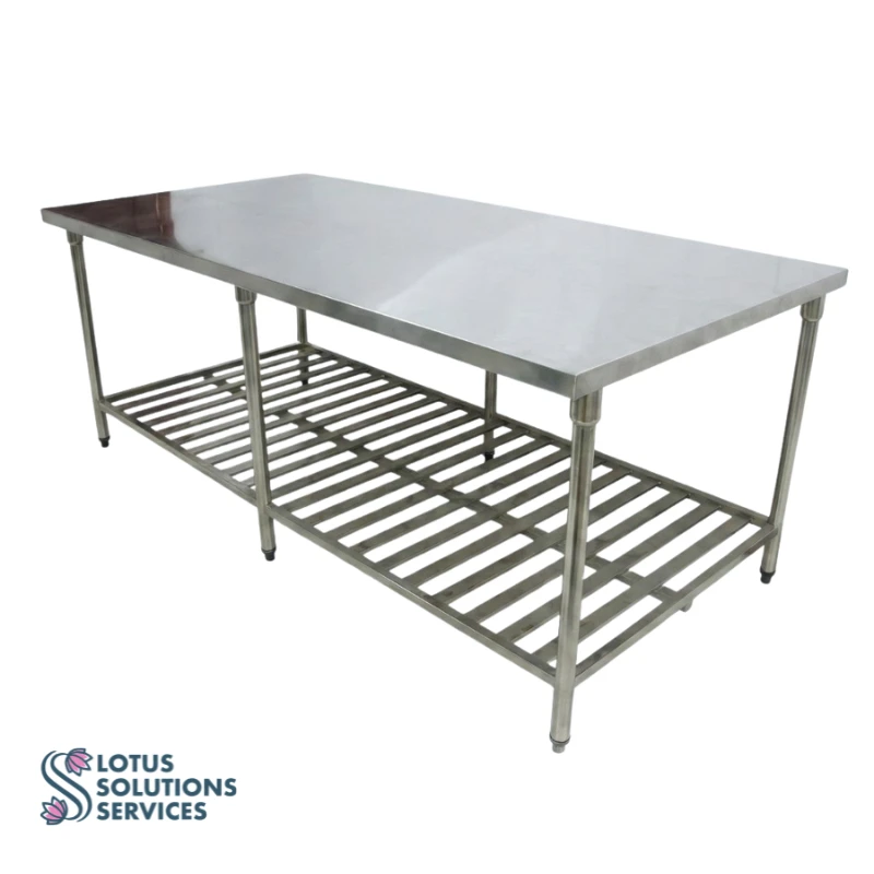 bàn thao tác inox 2 tầng