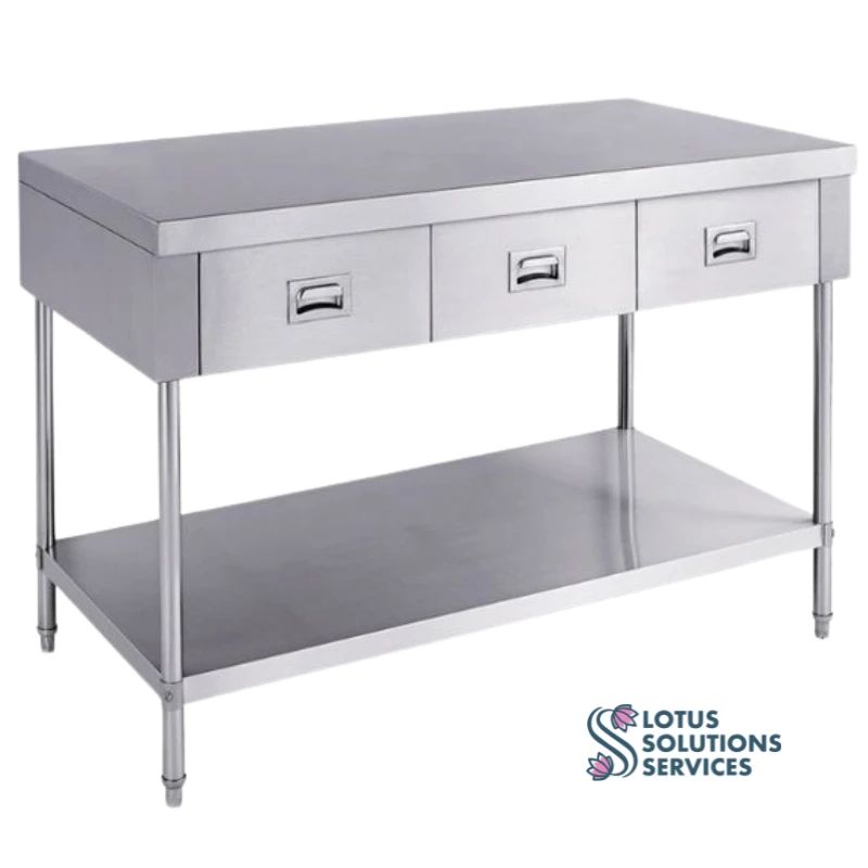 bàn thao tác inox nhiều ngăn kéo Bắc Ninh